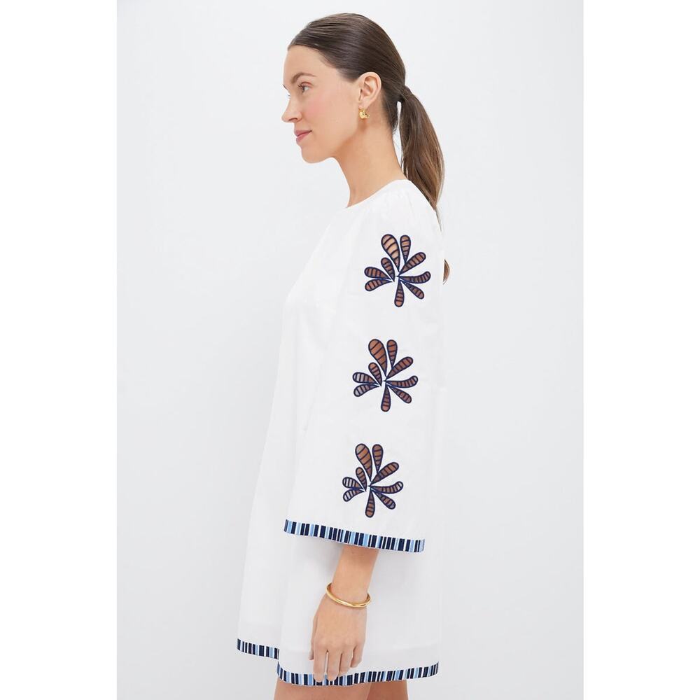 HYACINTH HOUSE White & Blue Embroidery Atlantic Mini Dress Size S NWT - Picture 4 of 7